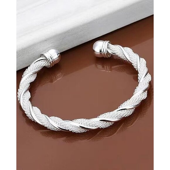 Ladies Sterling Silver Adjustable Open Cuff Bracelet Handmade Italian Jewelry Gi - Picture 3 of 7